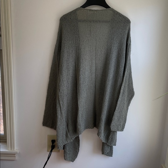 NWT Stitch Drop Long Sleeve Green-Gray Loose Knit Open-Front Sweater M - Picture 9 of 10